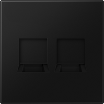 Centre plate 2x modular jack, matt black, LS LS1969-2WESWM | 4011377187047