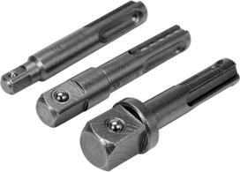 Adapterių rinkinys | SDS - išoriniai kvadratai 6,3 mm (1/4"), 10 mm (3/8"), 12,5 mm (1/2") | 3 vnt. (YT-04686)