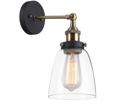 ITALUX MBM-2563/1 GD+CL - Sieninis šviestuvas FRANCIS 1xE27/40W/230V juoda/auksas