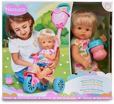 Ecost prekė po grąžinimo Nenuco and Her Tricycle Baby Doll lėlė su miela suknele, rožinis triratukas