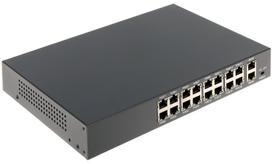 Tinklo šakotuvas 10/100MBps 16 jungčių POE + 2 jungtys 10/100/1000MBps (HT1612)