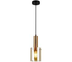 ITALUX PND-5581-1-BRO+AMB - Pakabinamas sietynas SARDO 1xE27/40W/230V juoda/žalvaris