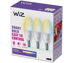 KOMPLEKTAS 3x LED pritemdoma elektros lemputė C37 E14/4,9W/230V 2700-6500K CRI 90 Wi-Fi - WiZ