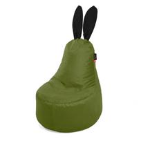 Qubo™ Mommy Rabbit Black Ears Moss VELVET FIT sėdmaišis