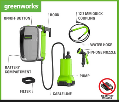 Greenworks FILTRAI 24V SIURBLIUI