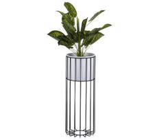 Metalinis vazonas LOFT 55x20 cm juoda/balta