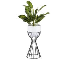 Metalinis vazonas LOFT 46x20 cm juoda/balta