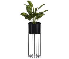 Metalinis vazonas LOFT 55x20 cm juoda