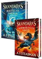 KNYGŲ RINKINYS. SKANDARAS. Vienaragių vagis + Raitelio šmėkla - A. F. Steadman