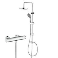 Dušo komplektas su Hansgrohe termostatiniu 13211000 dušo maišytuvu Ecostat 1001CL ir Demm dušo stovas su lietaus galva chromo spalvos