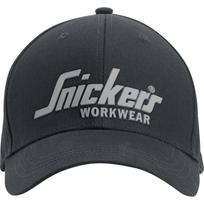 Kepuraitė su snapeliu su logotipu SNICKERS WORKWEAR 9041, juoda