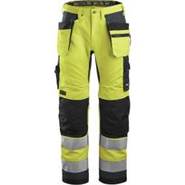 Darbinės kelnės su kabančiomis kišenėmis 6230 AllroundWork Hi-Vis SNICKERS WORKWEAR, klasė 2, geltona