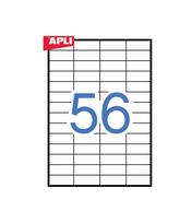 Lipnios etiketės APLI, 52,5 x 21,2 mm, A4, 56 lipdukai lape, 100 lapų, balta