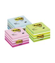 Lipnūs lapeliai Post-it Akvarelė  kubas, 450 lapelių, 76 x 76 mm, mėlynos ir baltos spalvos derinys