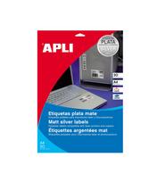 Lipnios etiketėsi APLI, 45,7 x 21,2 mm, A4, atsparūs, 48 lipdukai lape, 20 lapų, metallic spalvos