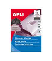 Lipnios etiketės APLI, 105 x 74 mm, A4, 8 lipdukai lape, 500 lapų, balta sp