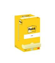 Lipnūs lapeliai Post-it, 76 x 76 mm, pak. -12 blokelių po 100 lapelių, kanarėlės geltona