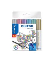 Permanentinis žymeklis PILOT PINTOR METALLIC 1.4mm, apvali galvutė,  6 sp. komplektas