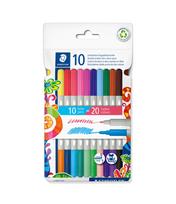 Flomasteriai STAEDTLER, dvipusiai, dvispalviai, 10 vnt.