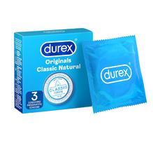 Prezervatyvai "Durex Original Classic Natural" - 3 vnt. (galima rinktis kiekį)