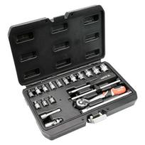 Galvučių rinkinys su terkšle 1/4(6.3 mm) 20vnt.
