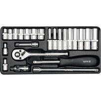 Galvučių rinkinys su terkšle 1/4(6.3 mm) 23vnt.