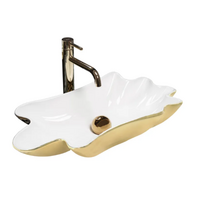 Praustuvas REA SEA INFINITY GOLD / WHITE 62 cm