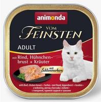 ANIMONDA Vom Feinsten Adult Beef, chicken breast and herbs - šlapias kačių maistas - 100g