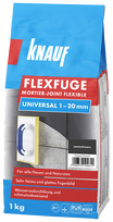 Plytelių siūlių glaistas KNAUF FLEXFUGE UNIVERSAL DUNKELBRAUN, 1-20 mm, ruda sp., 1 kg