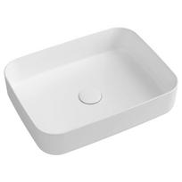 Pastatomas praustuvas Infinity Rectangle,  50x36x12 cm, su click-clack dugno vožtuvu baltas matinis