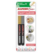 Žymekliai (vandens pagrindu) ALPINO Crea+, 2 vnt. aukso/sidabro