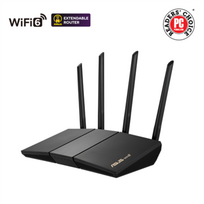 Asus RT-AX57 AX3000 dvieju dažnių WiFi 6 (802.11ax) maršrutizatorius, palaikantis MU-MIMO ir OFDMA technologijas su „AiProtection Classic" tinklo apsauga („Trend Micro")