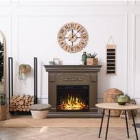 AFLAMO RIVIA WALNUT LED pastatomas elektrinis židinys su apdaila