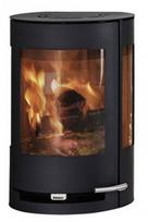 Plieninė krosnelė ADURO 9-4, su šoniniais stiklais, tvirtinama prie sienos, 6kW
