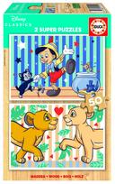 2 medinės dėlionės DISNEY CLASSICS, 4-6 metų, 2x50 dalių