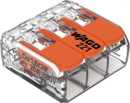 Connecting terminal 221-413 3 Ways, 24 AWG, 12 AWG, 4 mm² 50psc. 221-413 | 4050821808442