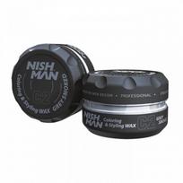 Nishman Coloring & Styling Wax Grey Smoked C2 Plaukus dažantis formavimo vaškas, 100ml