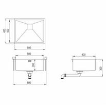 Plautuvė Dera DER 100 L-T-grafito spalva-550x450mm