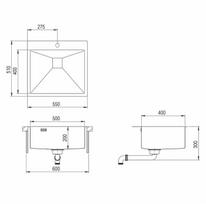 Plautuvė Aira AIR 100 N-T-grafito spalva-550x510mm