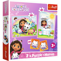 GABBY´S DOLLHOUSE TREFL  30+ 48+ 24 memo kortelės, dėlionė-žaidimas „“