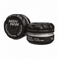 Nishman Coloring & Styling Wax Dark Black C3 Plaukus dažantis formavimo vaškas, 100ml