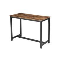 Baro stalas industrinio "rustic" stiliaus metaliniu rėmu | 120 x 60 x 90 cm | Ruda