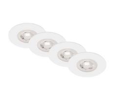 Brilo - KOMPLEKTAS 4x LED įleidžiamas lubinis vonios šviestuvas LED/4,9W/230V IP44 balta
