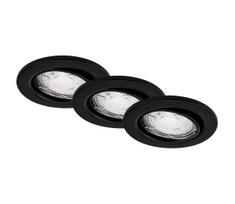 Brilo - KOMPLEKTAS 3x LED įleidžiamas lubinis vonios šviestuvas 1xGU10/5W/230V IP23 juoda