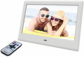 Sencor SDF 782WH baltas skaitmeninis nuotraukų rėmelis su garsiakalbiais ir nuotoliniu valdymo pultu | 7 colių IPS ekranas | 1024x600 | SD/SDHC/MMC | VESA