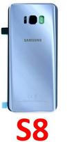 Samsung Galaxy S8 baterijos dangtelis (stiklas) : Spalvos - Sidabrinė