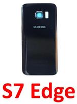 Samsung Galaxy S7 Edge baterijos dangtelis (stiklinis) : Spalvos - Balta