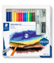 Kūrybinis rinkinys STAEDTLER 146 10C, 12 spalvotų pieštukų + 3 grafitiniai pieštukai,  vandens teptukas, drožtukas