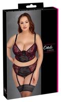 Cottelli curves Bra Set black/red 95C/2XL Plius dydžio seksuali apranga