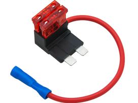 Saugiklio adapteris su dviem ATO MIDI tipo 10A saugikliais papildomai įrangai